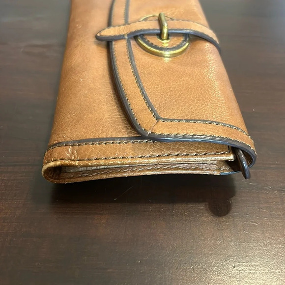 Fossil Vintage Leather Clutch Tan Billfold Card Wallet - Picture 6 of 16